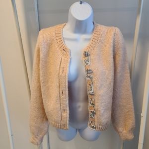 Pale pink cropped cardigan